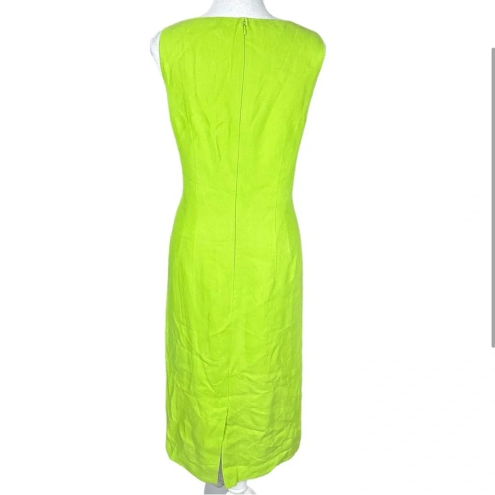 LAFAYETTE 148 NEW YORK: Green Sleeveless Midi Linen Dress &  Blazer Set -size 14